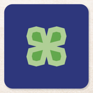 Porta-copo De Papel Quadrado Vestuário Angular De Quatro Folhas Com Duas Tonali