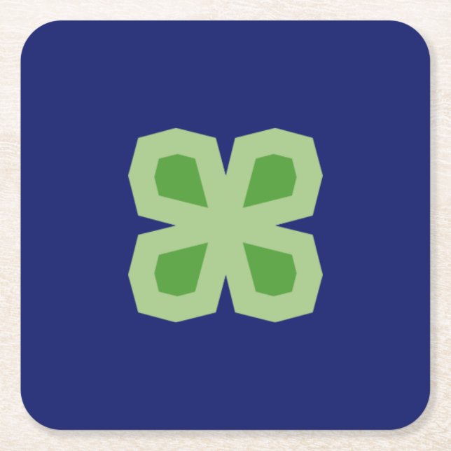 Porta-copo De Papel Quadrado Vestuário Angular De Quatro Folhas Com Duas Tonali (Frente)