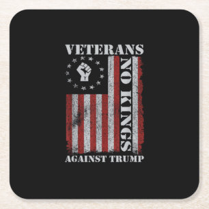 Porta-copo De Papel Quadrado Veteranos Militares Protestam Bandeira Patriótica