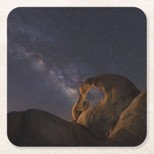 Porta-copo De Papel Quadrado Via Láctea & Cyclops Arch   Alabama Hills