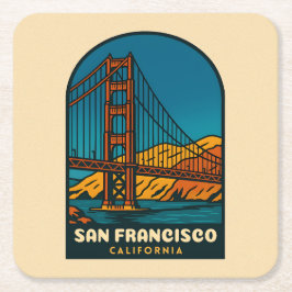 Porta-copo De Papel Quadrado Viagem Clássica Ponte Golden Gate São Francisco