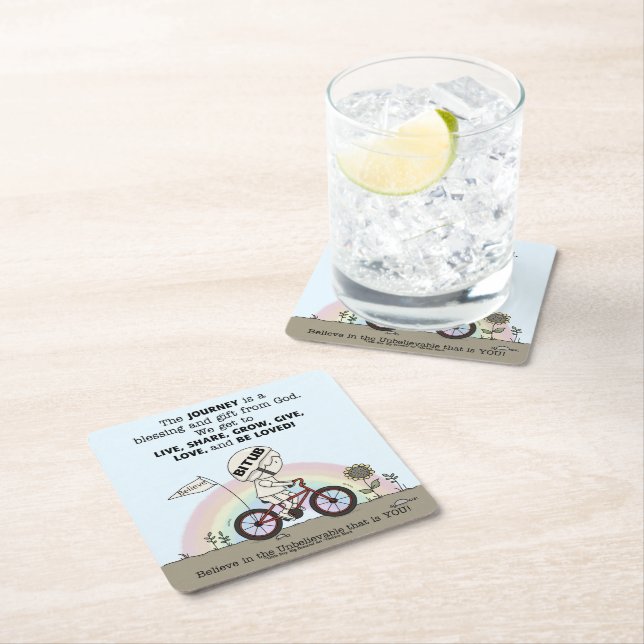 Porta-copo De Papel Quadrado Viagem é um presente (Insitu)