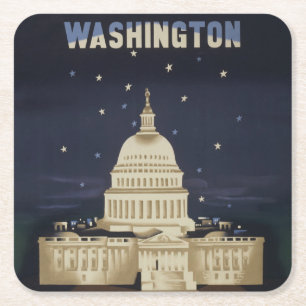 Porta-copo De Papel Quadrado Viagens vintage Para American Airlines