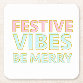 Porta-copo De Papel Quadrado Víblias Festivas Coloridas Modernas Sejam Felizes