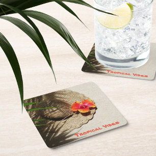 Porta-copo De Papel Quadrado Víblias tropicais