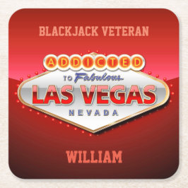 Porta-copo De Papel Quadrado Viciado sinal engraçado de Las Vegas, Nevada