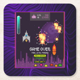 Porta-copo De Papel Quadrado Videogaming Purple