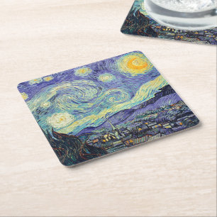Porta-copo De Papel Quadrado Vincent Van Gogh/ A Noite Estrelada