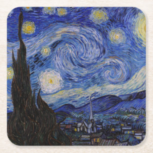 Porta-copo De Papel Quadrado Vincent Van Gogh - A Noite Estrelada