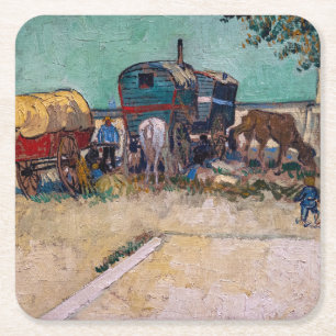 Porta-copo De Papel Quadrado Vincent van Gogh - Caravanas, Acampamento Cigano p