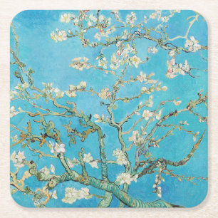 Porta-copo De Papel Quadrado Vincent van Gogh - Flor de Amendoeira