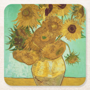 Porta-copo De Papel Quadrado Vincent van Gogh Girassóis, 1888