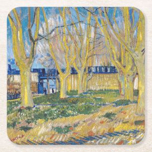 Porta-copo De Papel Quadrado Vincent van Gogh - O Trem Azul