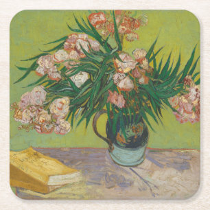 Porta-copo De Papel Quadrado Vincent Van Gogh Oleander pintura em flor