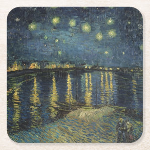 Porta-copo De Papel Quadrado Vincent van Gogh Starry Night Over the Rhone