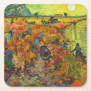 Porta-copo De Papel Quadrado Vincent van Gogh - The Red Vineyards