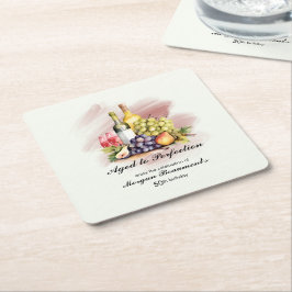 Porta-copo De Papel Quadrado Vinho Envelhecido em Perfeição Parecido com a 50ª 