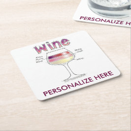 PORTA-COPO DE PAPEL QUADRADO VINHO, MAIS VINHO, AINDA MAIS VINHO