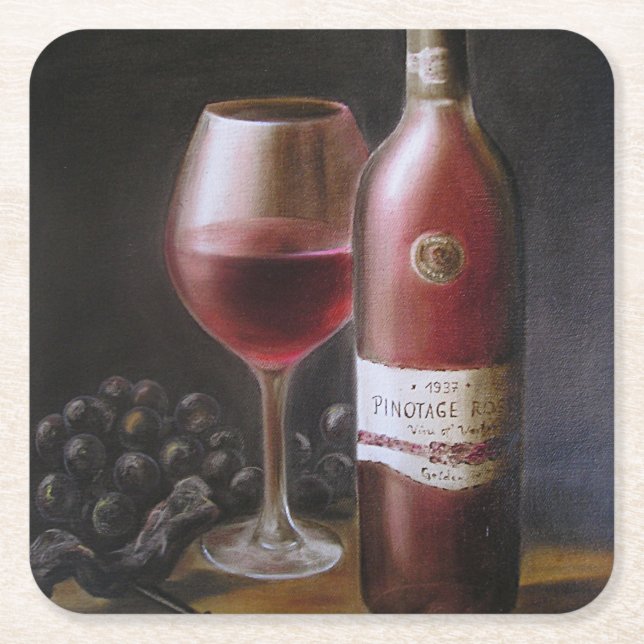 Porta-copo De Papel Quadrado Vinho tinto (Frente)