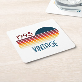 Porta-copo De Papel Quadrado Vintage 1995 - aniversário de 30 anos da faixa ret