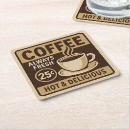 Porta-copo De Papel Quadrado Vintage Coffee Comprar Porta copos