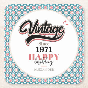 Porta-copo De Papel Quadrado Vintage desde - 1971