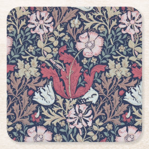 Porta-copo De Papel Quadrado Vintage Floral Pattern, William Morris