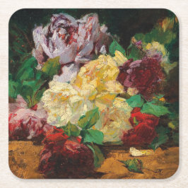 Porta-copo De Papel Quadrado Vintage French Georges Jeannin Rosas