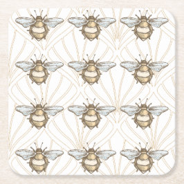 Porta-copo De Papel Quadrado Vintage Honey Bee