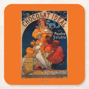 Porta-copo De Papel Quadrado Vintage ideal PosterEurope de Chocolat