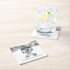 Porta-copo De Papel Quadrado Vintage Movie Party Adult Birthday
