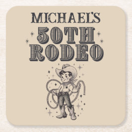 Porta-copo De Papel Quadrado Vintage Retro Cowboy Rodeo 50ª Festa de aniversári