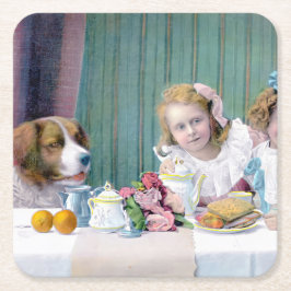 Porta-copo De Papel Quadrado Vintage Tea Party