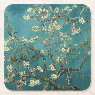 Porta-copo De Papel Quadrado Vintage Van Gogh Almond Blossom