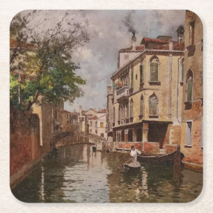 Porta-copo De Papel Quadrado Vintage Veneice Antonio Leto Canal Venetiano