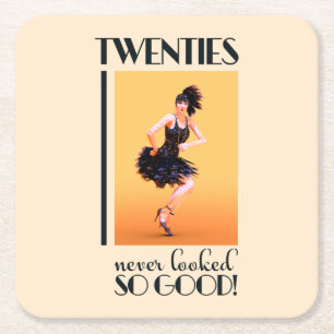 Porta-copo De Papel Quadrado Vinte e poucos anos não parecia tão bem Vintage