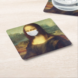 Porta-copo De Papel Quadrado Vírus Mona Lisa Via Corona