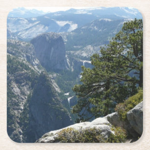 Porta-copo De Papel Quadrado Vista da Montanha Yosemite no Parque Nacional de Y