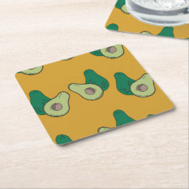 Porta-copo De Papel Quadrado Vocado verde em castanho