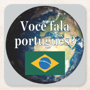 Porta-copo De Papel Quadrado Você fala o português? Português. Bandeira & te