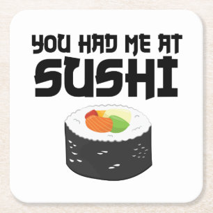 Porta-copo De Papel Quadrado Você Me Teve No Sushi - Comida Engraçada