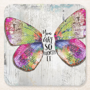 Porta-copo De Papel Quadrado Você Vale Tanto A Pena