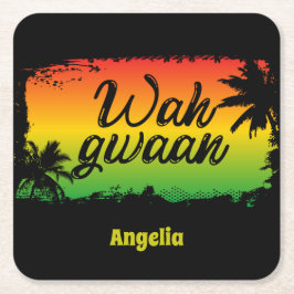Porta-copo De Papel Quadrado Wah Gwan Jamaican Rasta Hello Cote