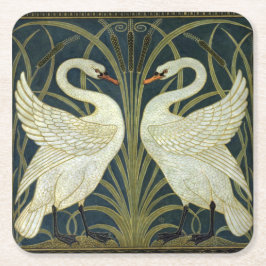 Porta-copo De Papel Quadrado Walter Crane Swan & Rush e Iris Vitoriano 