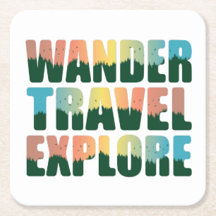 Porta-copo De Papel Quadrado Wander Viagem Explore - Viagem Lover