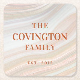 Porta-copo De Papel Quadrado Warm Marble Geode