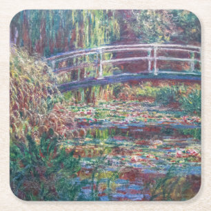 Porta-copo De Papel Quadrado Water Lily Pond (Harmonie Rosa, Monet)