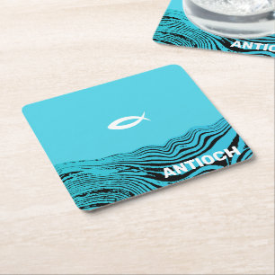 Porta-copo De Papel Quadrado Wavy Watts Jesus Fish