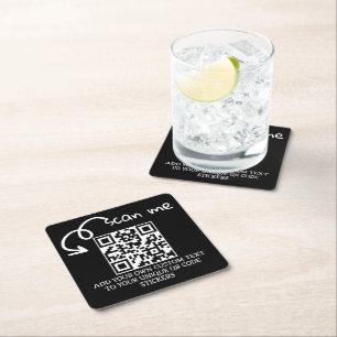 Porta-copo De Papel Quadrado Web site de digitalização personalizada de código 