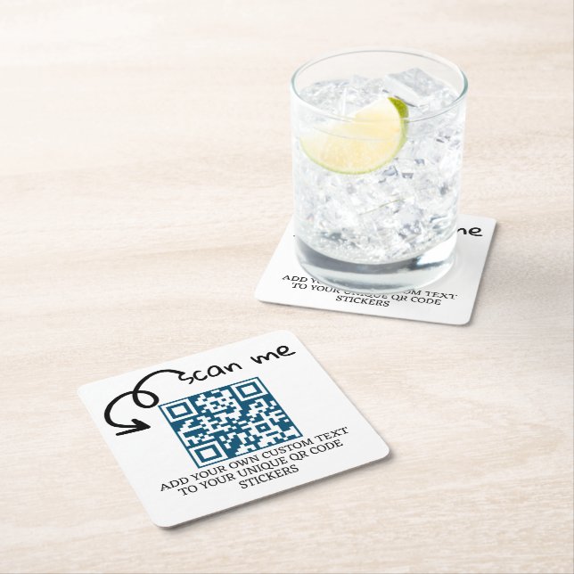 Porta-copo De Papel Quadrado Web site de digitalização personalizada de código  (Insitu)